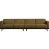 Woood Statement xl 4-zits bank 372 cm structure velvet brass