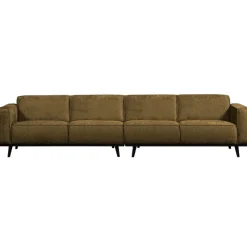 Woood Statement xl 4-zits bank 372 cm structure velvet brass