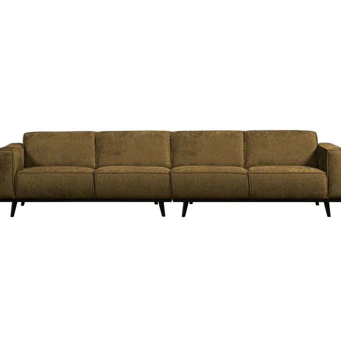 Woood Statement xl 4-zits bank 372 cm structure velvet brass