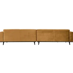 Woood Statement xl 4-zits bank 372 cm fluweel honing geel