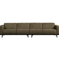 Woood Statement xl 4-zits bank 372 cm structure velvet bonsai
