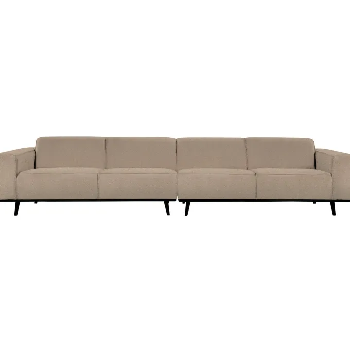 Woood Statement xl 4-zits bank 372 cm bouclé beige