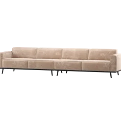 Woood Statement Xl 4-Zits Bank 372 Cm Chenille Velvet Naturel