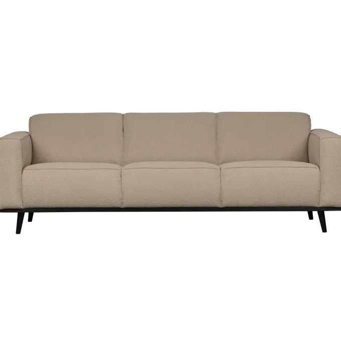 Woood Statement 3-zits bank 230 cm bouclé beige