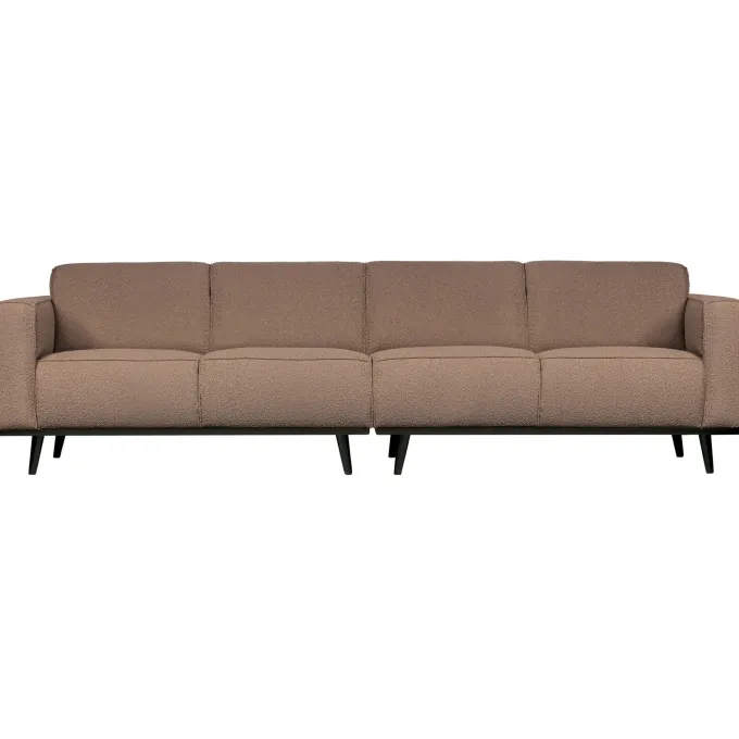 Woood Statement 4-zits bank 280 cm bouclé nougat