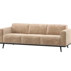 Woood Statement 3-Zits Bank 230 Cm Chenille Velvet Perzikroze