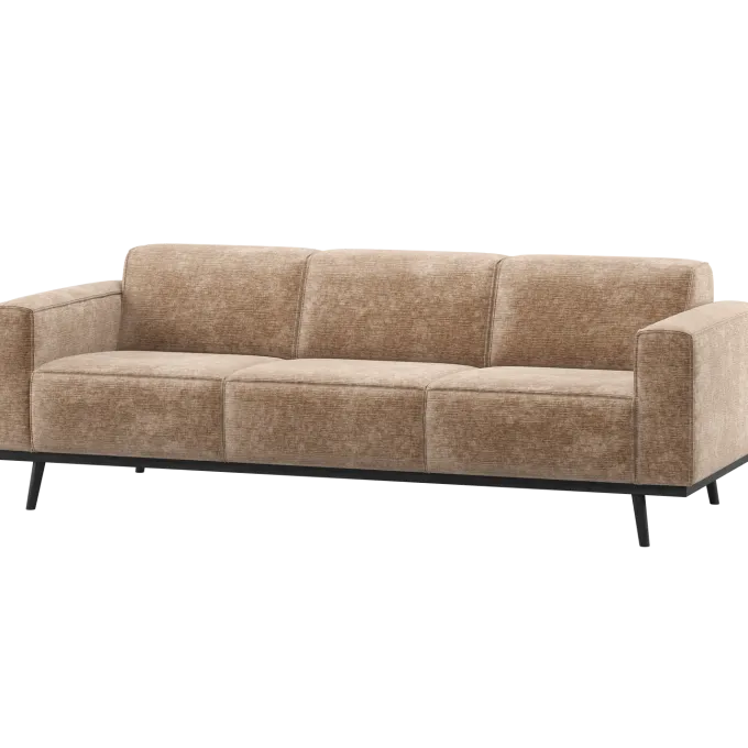 Woood Statement 3-Zits Bank 230 Cm Chenille Velvet Taupe