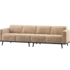 Woood Statement 4-Zits Bank 280 Cm Chenille Velvet Perzikroze
