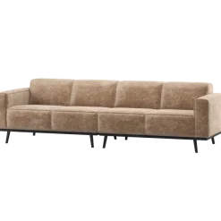 Woood Statement 4-Zits Bank 280 Cm Chenille Velvet Taupe