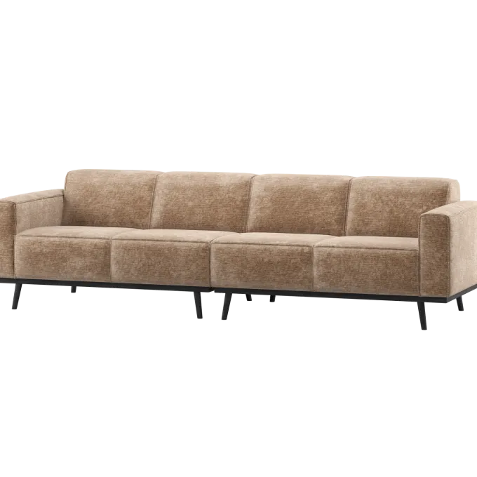 Woood Statement 4-Zits Bank 280 Cm Chenille Velvet Taupe