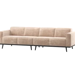 Woood Statement 4-Zits Bank 280 Cm Chenille Velvet Naturel
