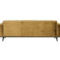 Woood Statement 3-zits bank 230 cm fluweel honing geel