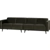 Woood Statement 4-zits bank 280 cm fluweel warm groen