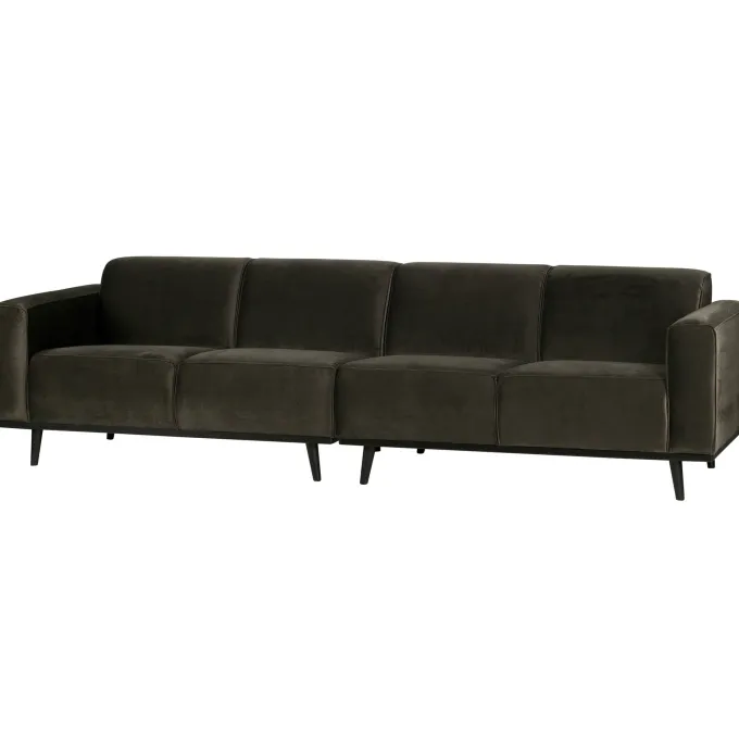 Woood Statement 4-zits bank 280 cm fluweel warm groen