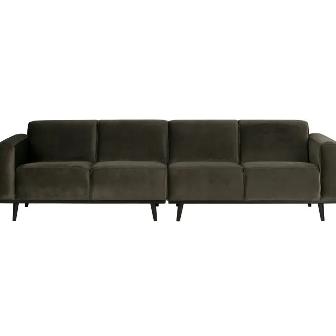 Woood Statement 4-zits bank 280 cm fluweel warm groen