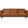 Woood Statement 3-zits bank 230 cm lederlook cognac