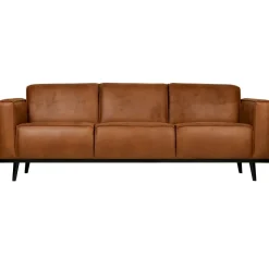 Woood Statement 3-zits bank 230 cm lederlook cognac