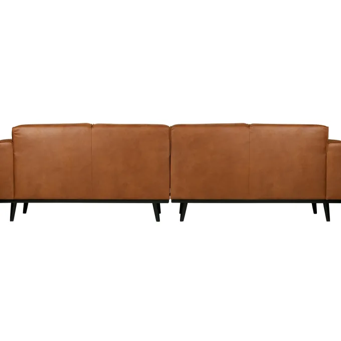 Woood Statement 4-zits bank 280 cm lederlook cognac