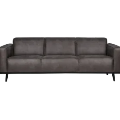 Woood Statement 3-zits bank 230 cm lederlook donkergrijs