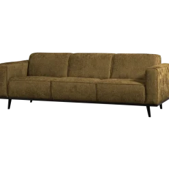 Woood Statement 3-zits bank 230 cm structure velvet brass