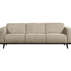 Woood Statement 3-zits bank 230 cm structure velvet wheatfield