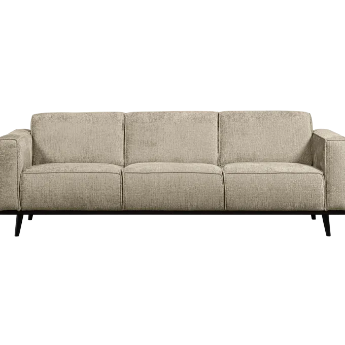 Woood Statement 3-zits bank 230 cm structure velvet wheatfield