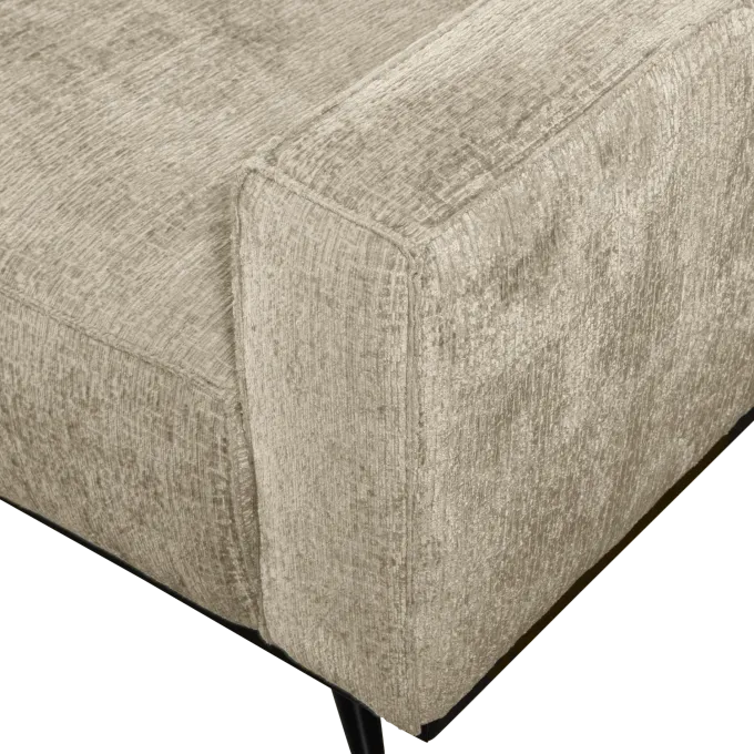 Woood Statement 3-zits bank 230 cm structure velvet wheatfield