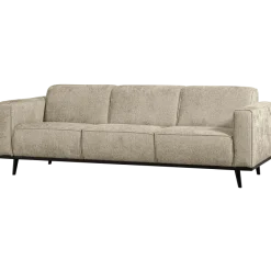 Woood Statement 3-zits bank 230 cm structure velvet wheatfield