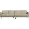 Woood Statement 4-zits bank 280 cm structure velvet wheatfield