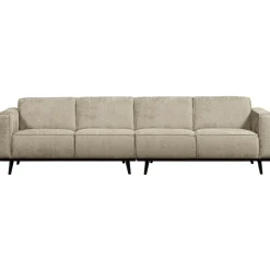 Woood Statement 4-zits bank 280 cm structure velvet wheatfield