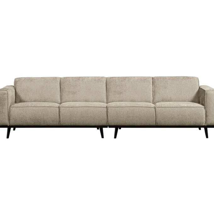 Woood Statement 4-zits bank 280 cm structure velvet wheatfield