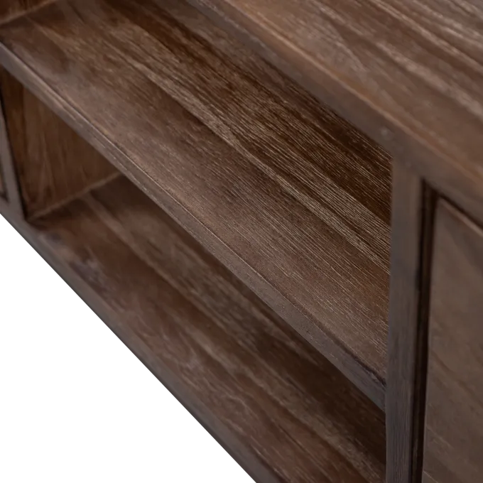 Woood Sun tv meubel met open vak recycled teak bruin