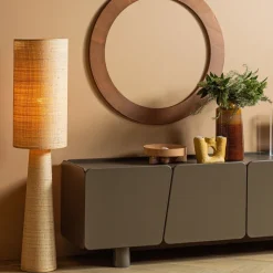 Woood Syro Vloerlamp Raffia Naturel 130xo30 Cm