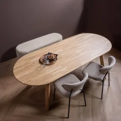 Woood Tablo eettafel ovaal vingerlas 220x90cm transparant [fsc]