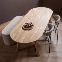 Woood Tablo eettafel ovaal vingerlas 220x90cm transparant [fsc]
