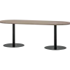 Woood Tablo eettafel ovaal vingerlas 220x90cm pebble grey/zwart [fsc]