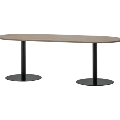Woood Tablo eettafel ovaal vingerlas 220x90cm pebble grey/zwart [fsc]
