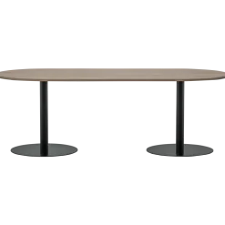 Woood Tablo eettafel ovaal vingerlas 220x90cm pebble grey/zwart [fsc]