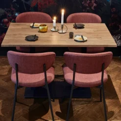 Woood Tablo eettafel recht vingerlas 120x80cm cashmere brown [fsc]