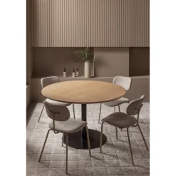 Woood Tablo eettafel rond vingerlas 120cm transparant [fsc]