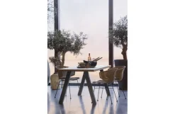 Woood Tablo Outdoor Eettafel Naturel Met A-poot Metaal [fsc]