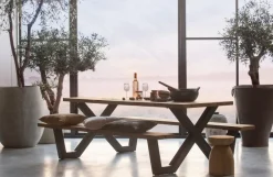 Woood Tablo Outdoor Picknicktafel Naturel Met X-poot Metaal [fsc]