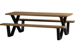 Woood Tablo Outdoor Picknicktafel Naturel Met X-poot Metaal [fsc]