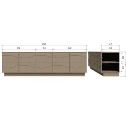 Woood TEO TV meubel grenen mud [fsc]