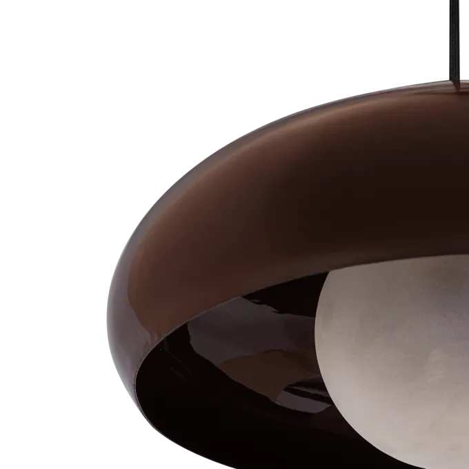 Woood Tivo Hanglamp Rond Metaal Hoogglans Bruin