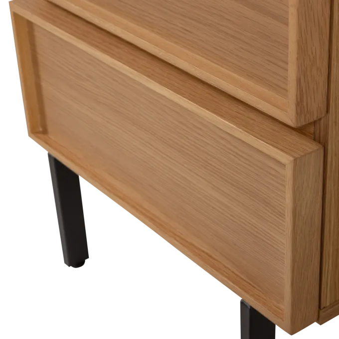 Woood Tours Ladekast/Nachtkastje 2 Lades Melamine/Mdf Naturel