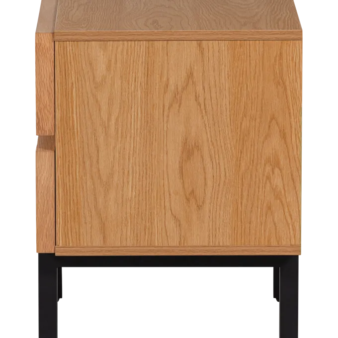 Woood Tours Ladekast/Nachtkastje 2 Lades Melamine/Mdf Naturel