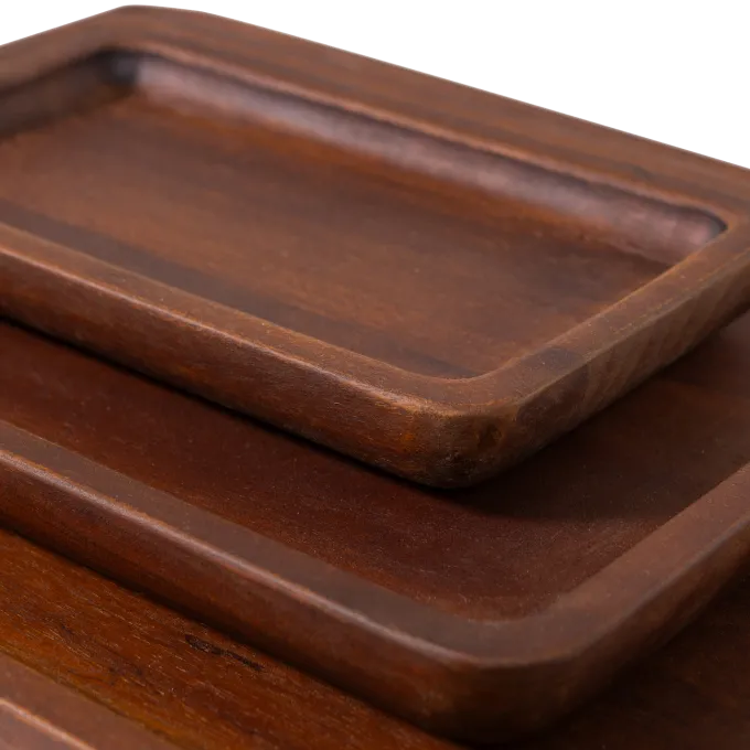 Woood Trayla Dienblad Mangohout Bruin - Set Van 3