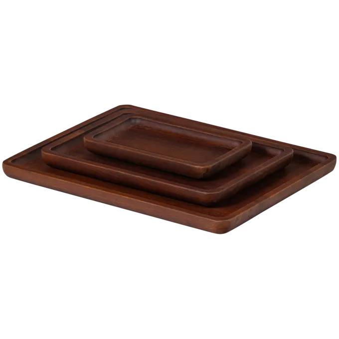 Woood Trayla Dienblad Mangohout Bruin - Set Van 3