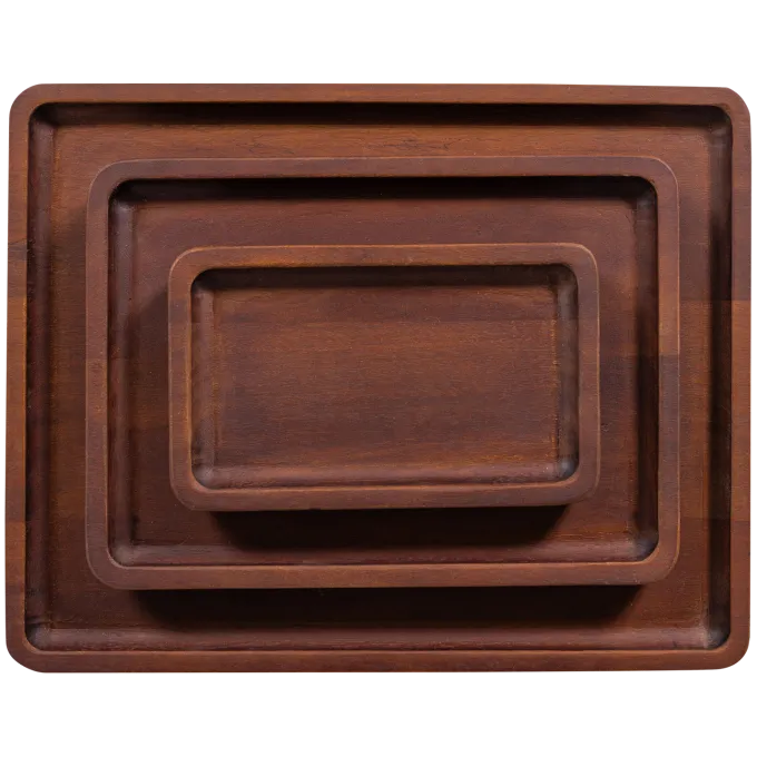 Woood Trayla Dienblad Mangohout Bruin - Set Van 3